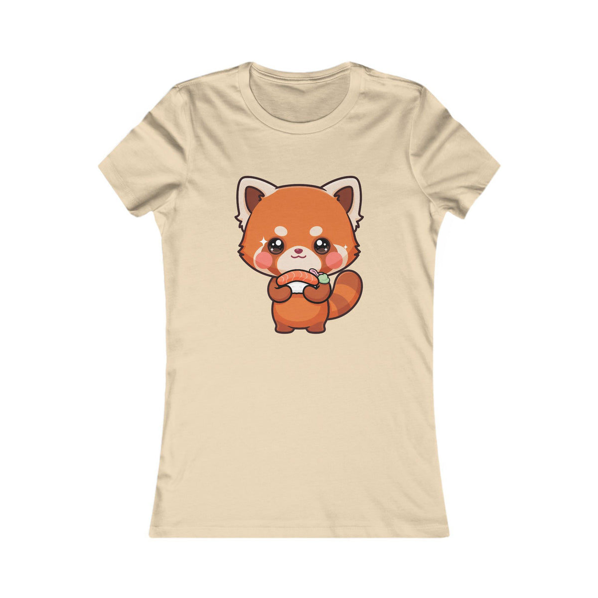 Kawaii Red Panda Sushi Tee for Cute Foodie Fans