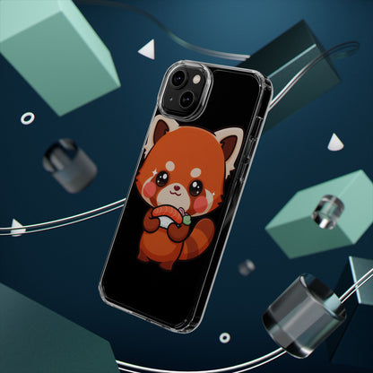 Red Panda Sushi Phone Case, Cute Kawaii Clear Case