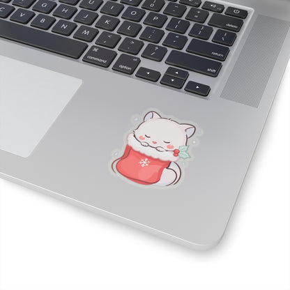 Kawaii Arctic Fox Christmas Sticker for Cozy Holiday Fans