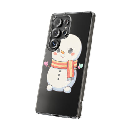 Kawaii Snowman Phone Case – Cute Christmas Clear Case