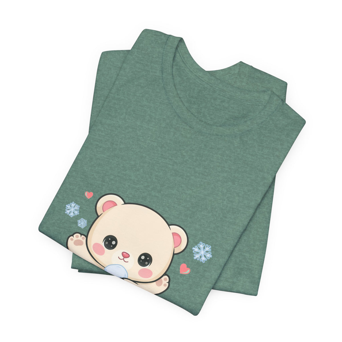 Kawaii Polar Bear Tee, Cute Snow Day Unisex Shirt