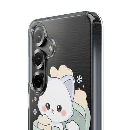 Kawaii Arctic Fox Clear Impact-Resistant Phone Case