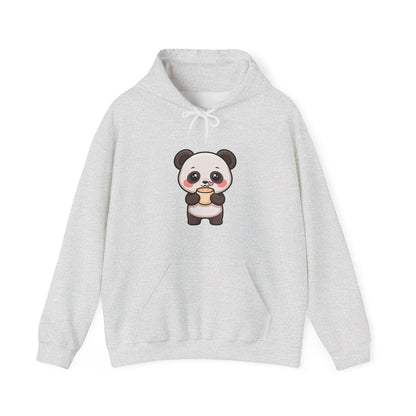 Kawaii Panda Latte Hoodie, Cute Coffee Lover Sweatshirt
