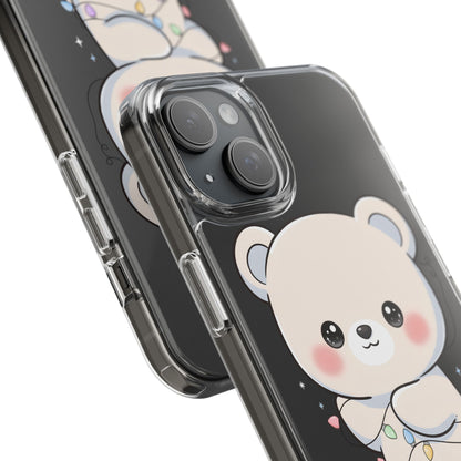 Kawaii Polar Bear Phone Case with Fairy Lights