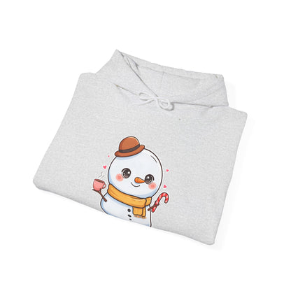 Kawaii Snowman Hoodie, Cozy Winter Unisex Sweatshirt