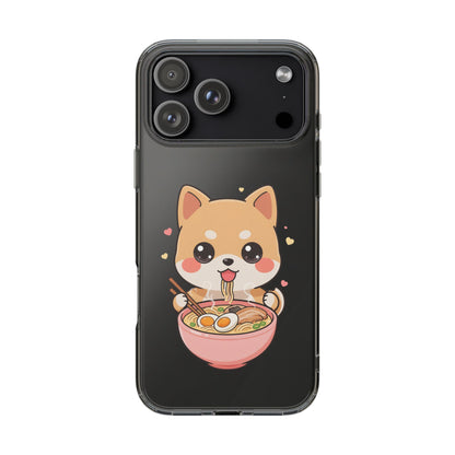 Kawaii Shiba Inu Ramen Clear Impact-Resistant Case