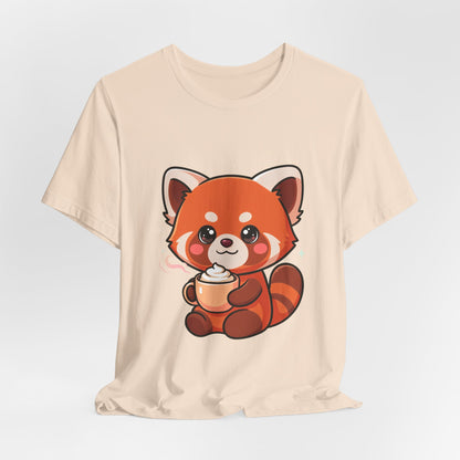 Kawaii Red Panda Coffee Tee for Cute Animal Lovers