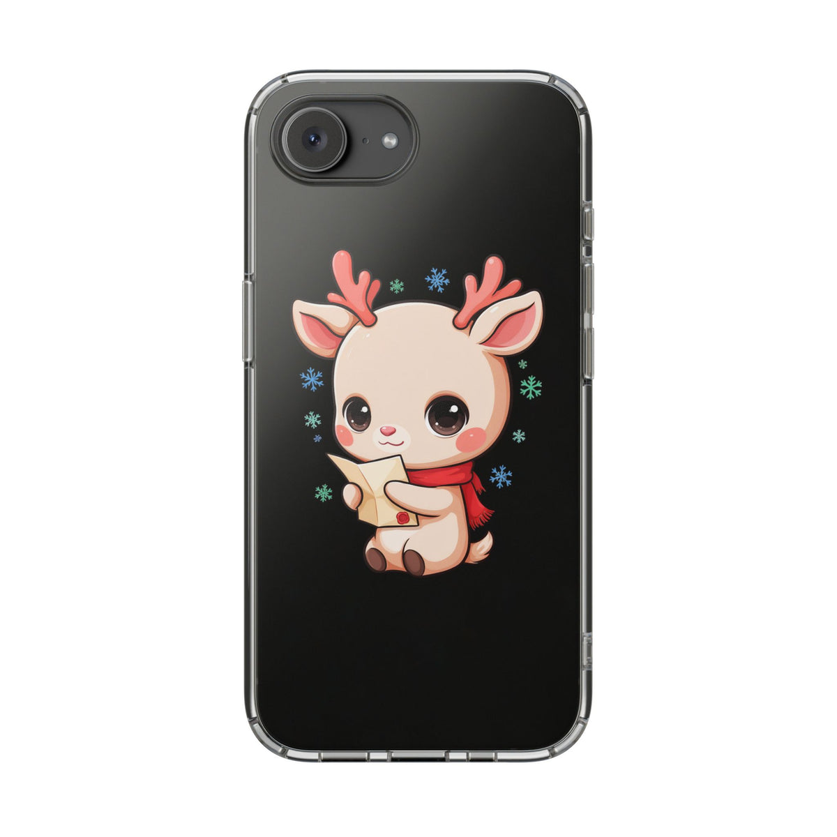 Christmas Reindeer Clear Impact-Resistant Phone Case
