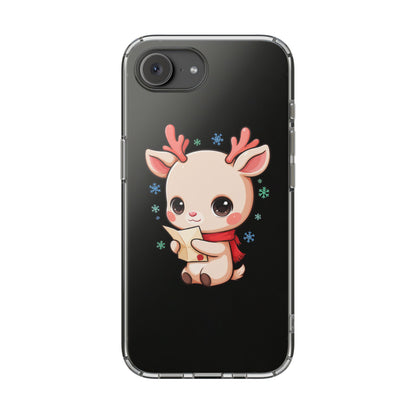 Christmas Reindeer Clear Impact-Resistant Phone Case