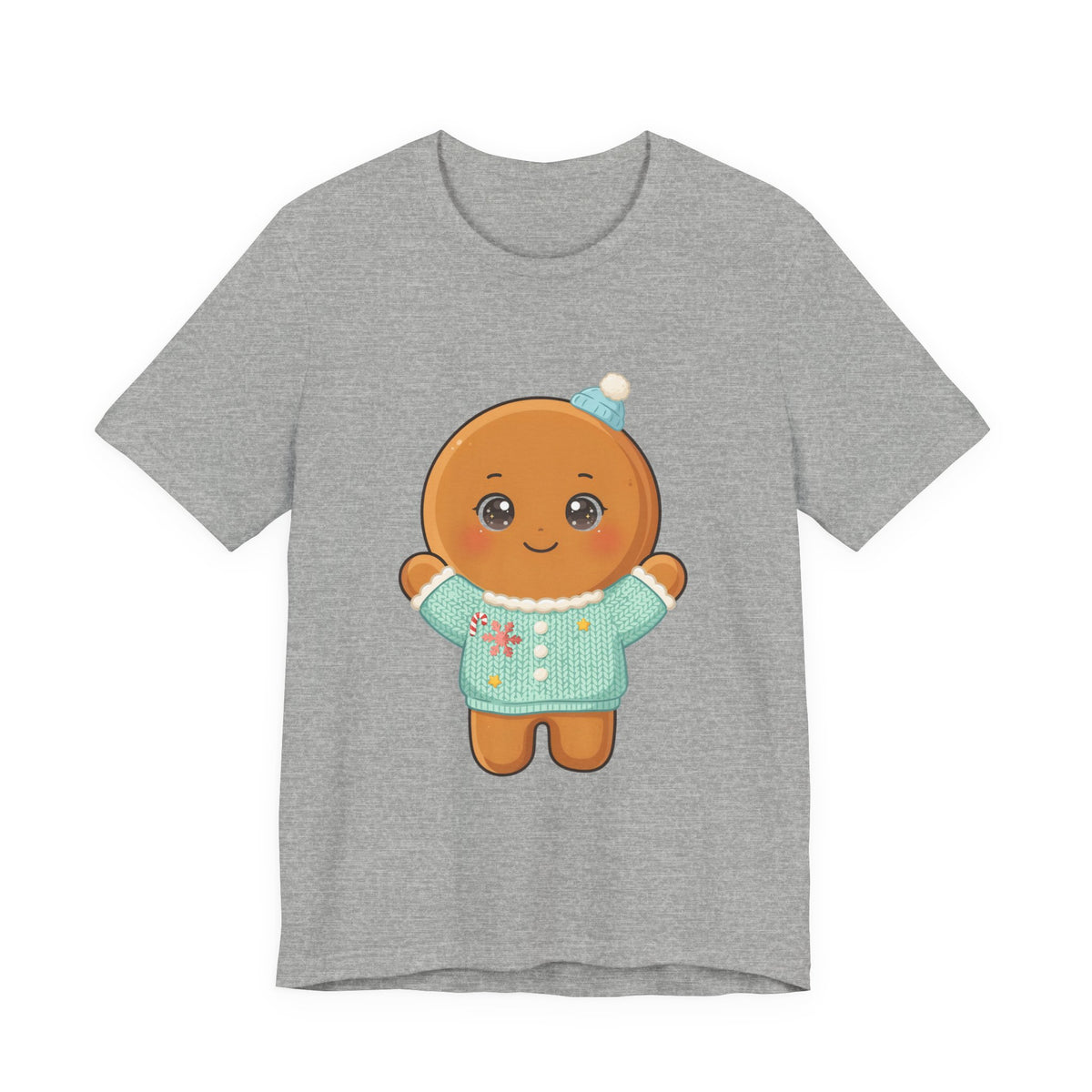 Kawaii Gingerbread Man Christmas Tee for Holiday Cheer