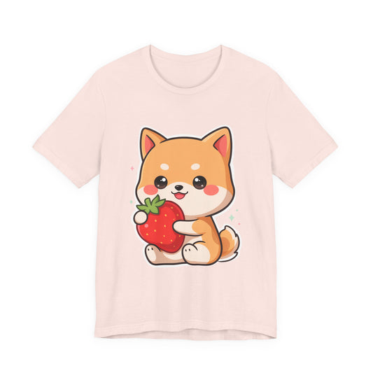 Kawaii Shiba Inu Strawberry Tee for Cute Outfit Days
