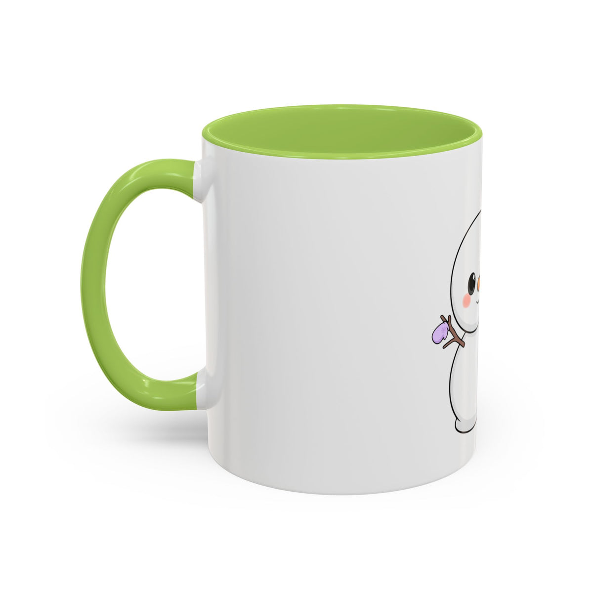 Kawaii Snowman Christmas Mug, Accent Coffee Mug