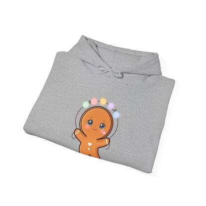 Kawaii Gingerbread Hoodie with Fairy Lights