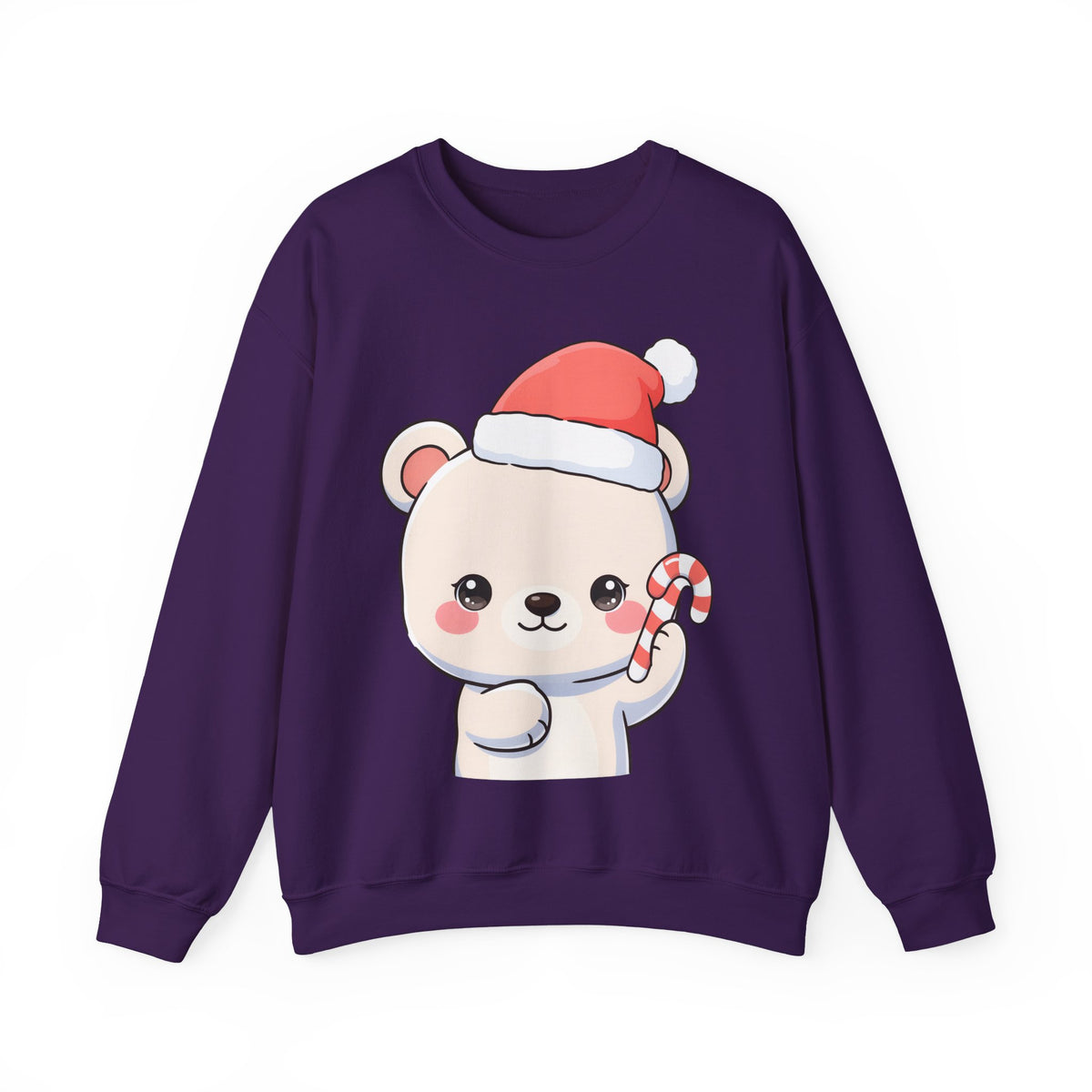 Kawaii Polar Bear Christmas Sweatshirt, Santa Cub Crewneck