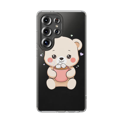 Kawaii Polar Bear Phone Case with Hot Cocoa