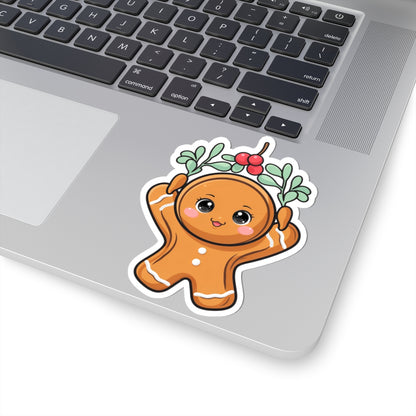 Kawaii Gingerbread Sticker for Cozy Christmas Cheer