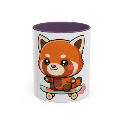 Red Panda Skateboard Mug – Kawaii Accent Coffee Mug