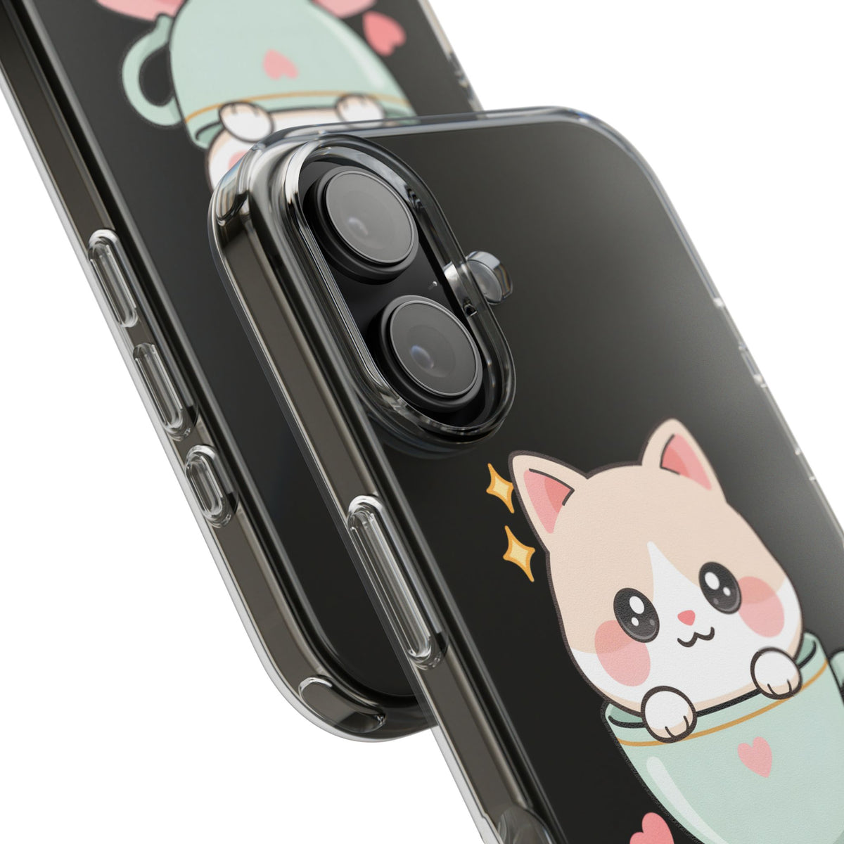 Kawaii Cat Phone Case, Cute Teacup Kitty Gift