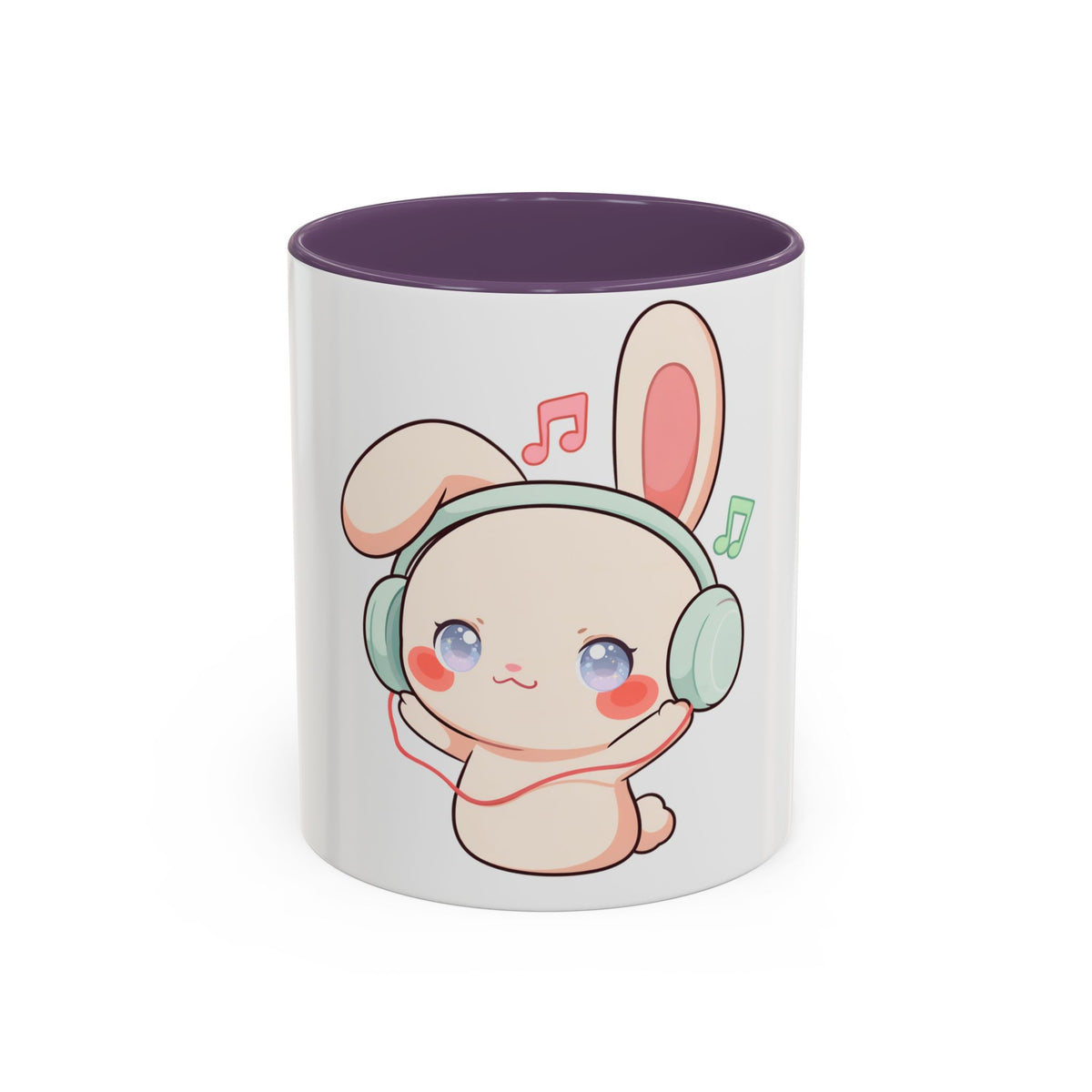 Kawaii Bunny Music Mug, Cute Accent Coffee Mug