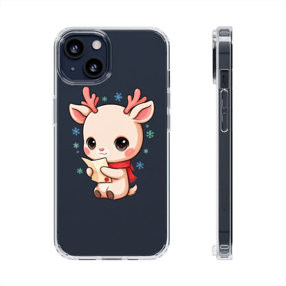 Christmas Reindeer Clear Impact-Resistant Phone Case