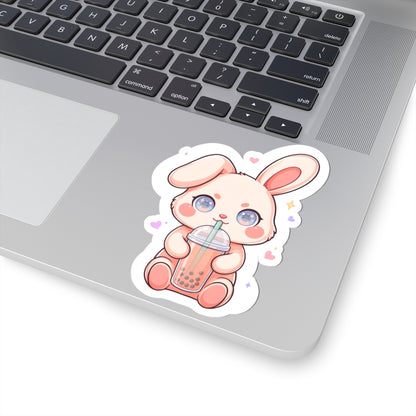 Kawaii Bunny Bubble Tea Sticker for Cute Gifts