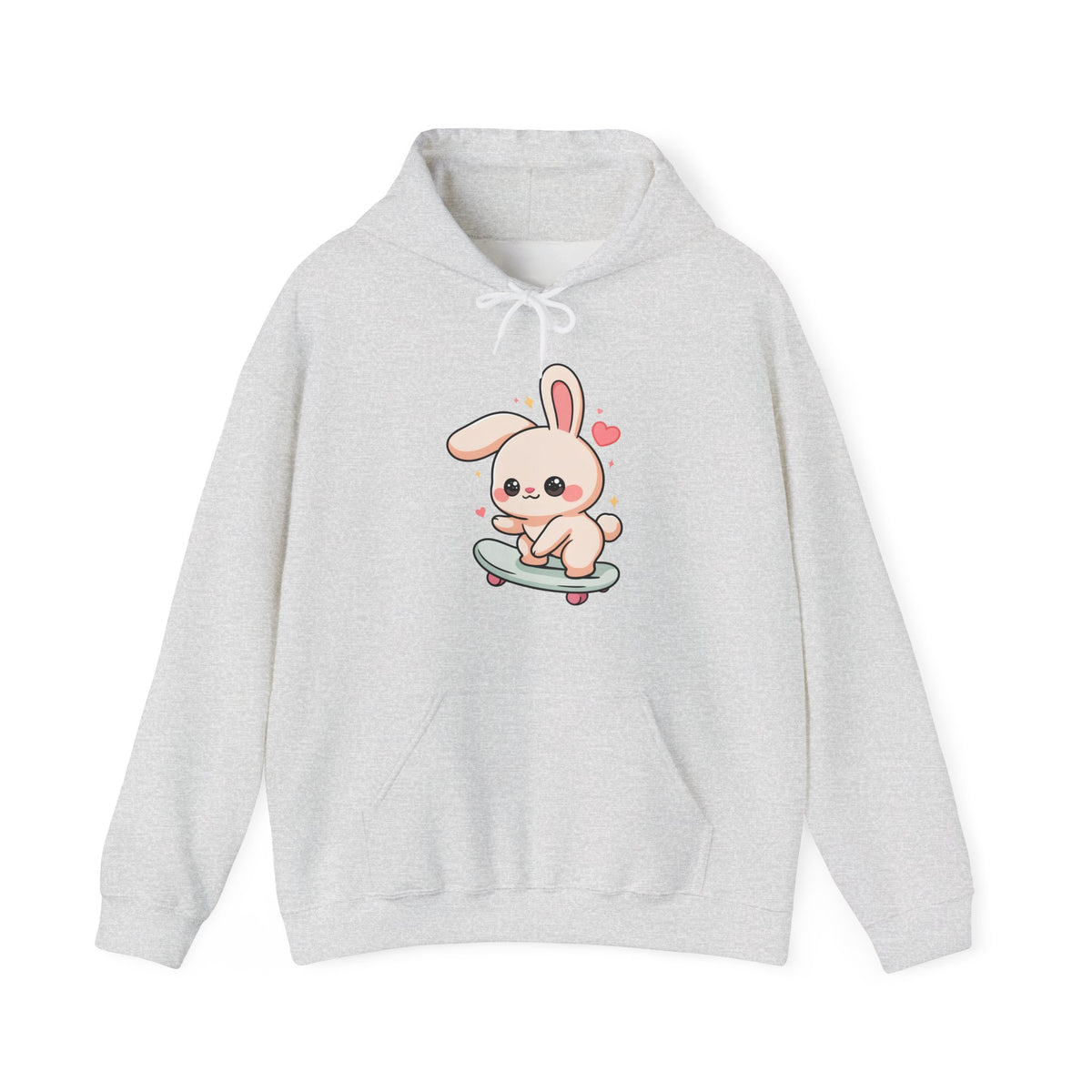 Kawaii Bunny Skateboard Hoodie, Cute Skater Gift
