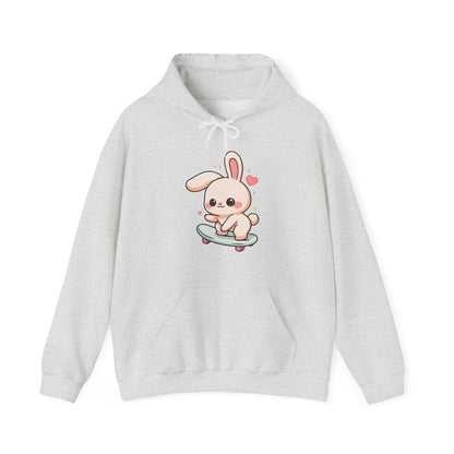Kawaii Bunny Skateboard Hoodie, Cute Skater Gift