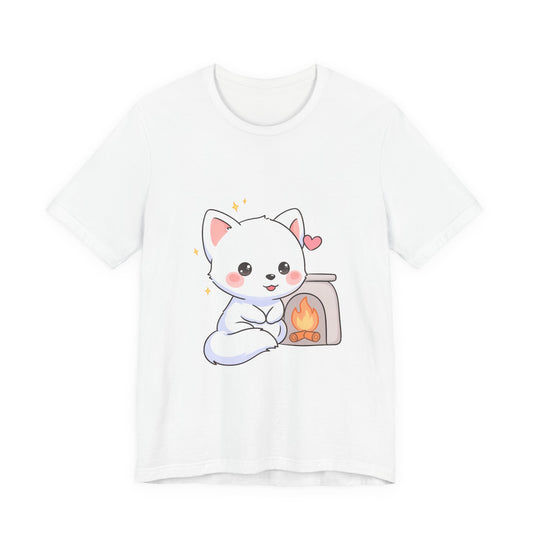 Kawaii Arctic Fox T-Shirt for Cozy Winter Days
