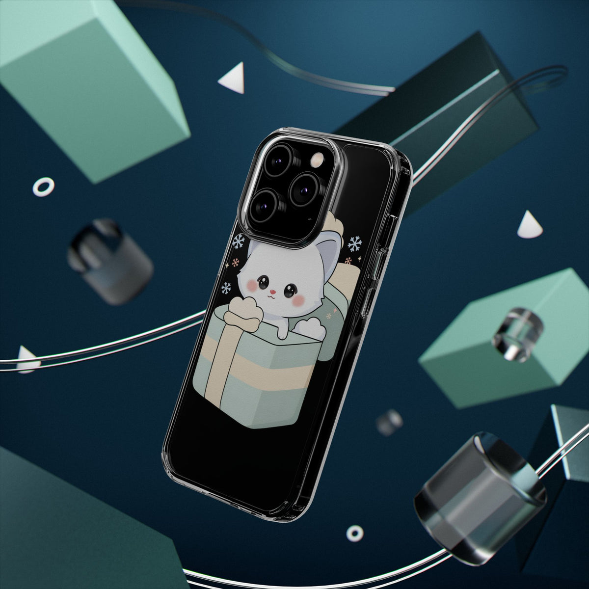Kawaii Arctic Fox Clear Impact-Resistant Phone Case
