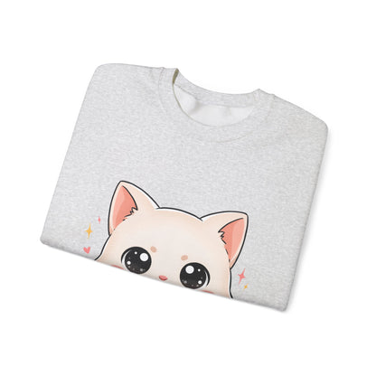 Kawaii Artist Cat Sweatshirt, Cute Creative Cat Lover Gift