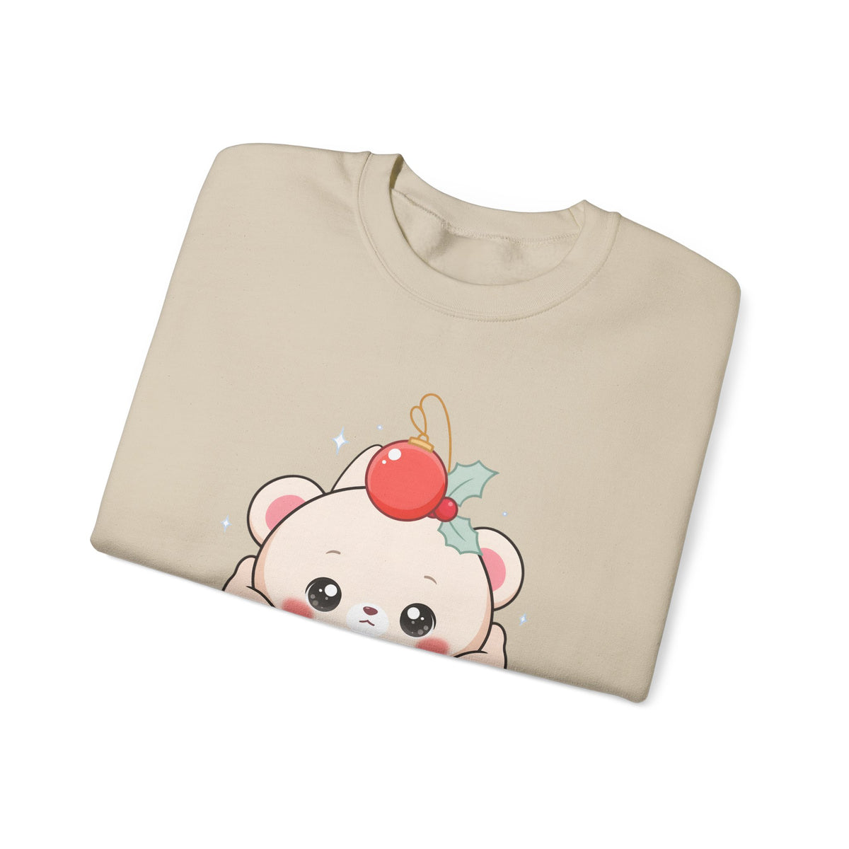 Kawaii Polar Bear Christmas Sweatshirt, Cute Holiday Crewneck
