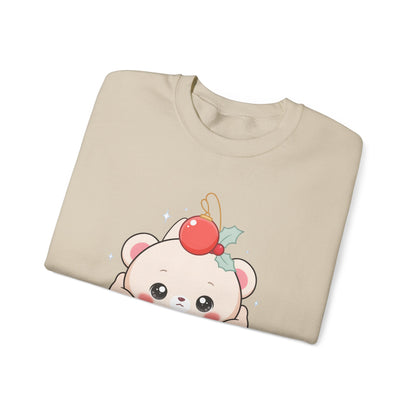 Kawaii Polar Bear Christmas Sweatshirt, Cute Holiday Crewneck
