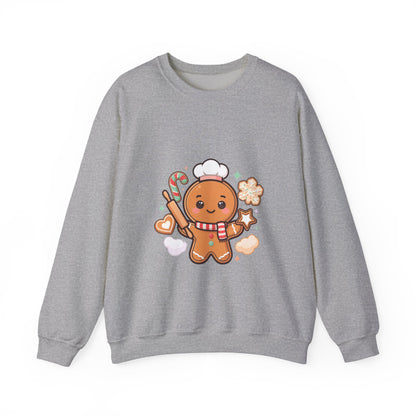 Kawaii Gingerbread Sweatshirt for Christmas Baking Fans