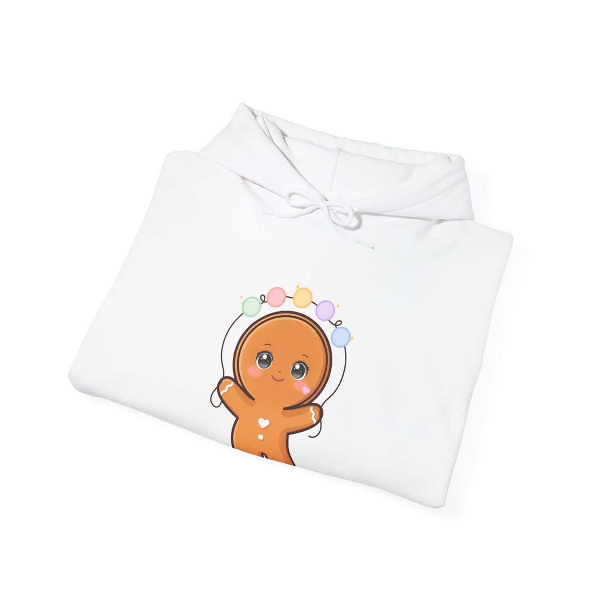 Kawaii Gingerbread Hoodie with Fairy Lights