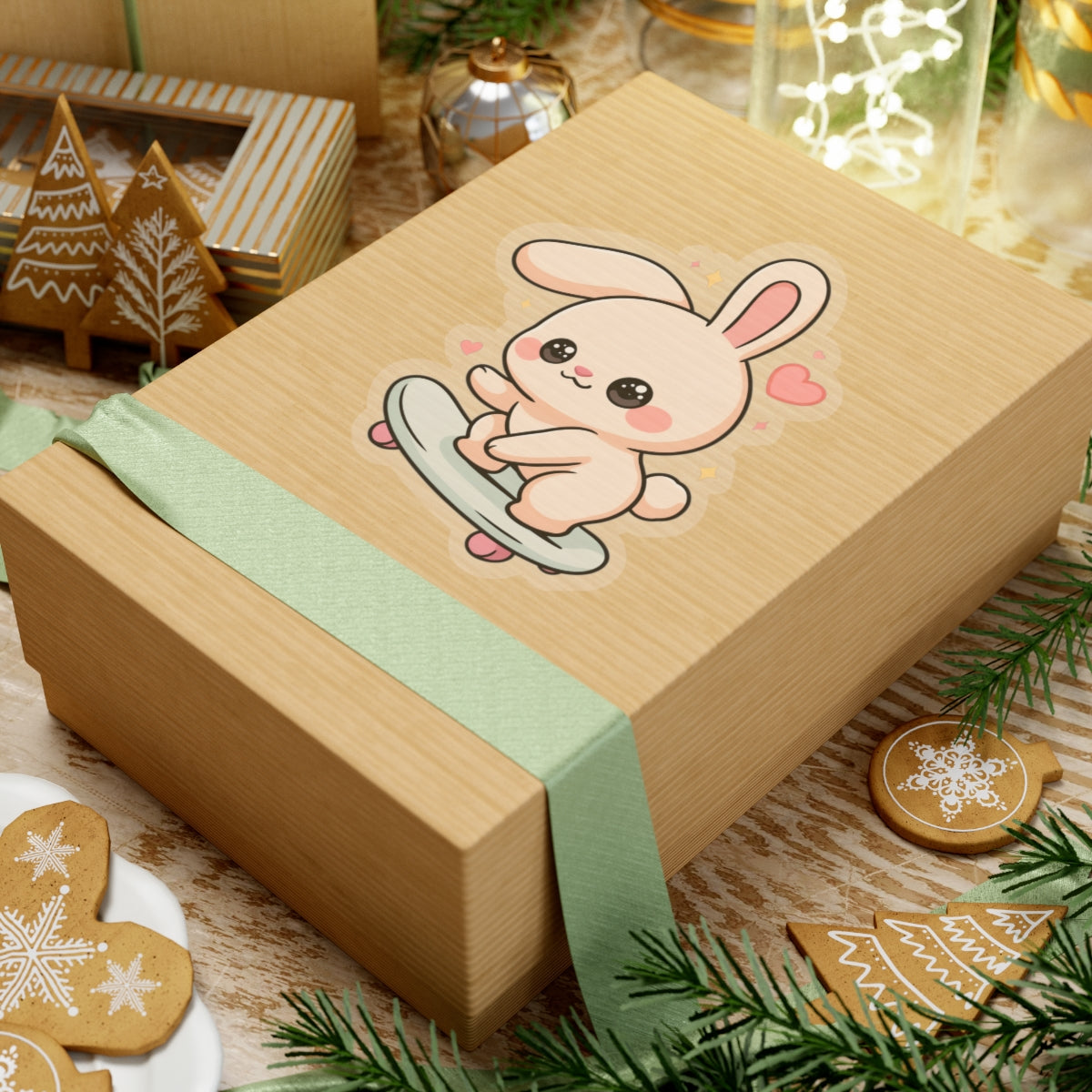 Kawaii Bunny Skateboard Sticker for Laptop and Journal