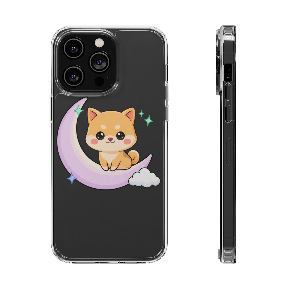 Kawaii Shiba Inu Phone Case – Crescent Moon Cutie