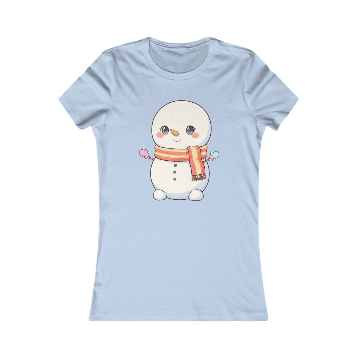 Kawaii Snowman Christmas Tee for Women