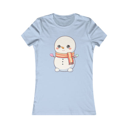 Kawaii Snowman Christmas Tee for Women