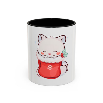 Kawaii Christmas Fox Accent Mug for Cozy Holiday Sips