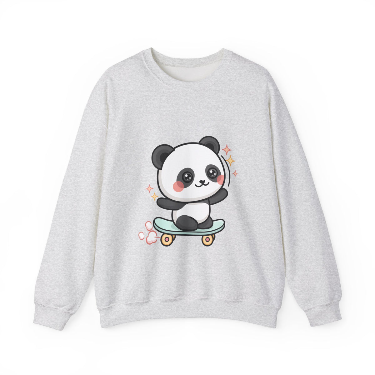 Kawaii Panda Skateboard Sweatshirt, Cute Chibi Panda