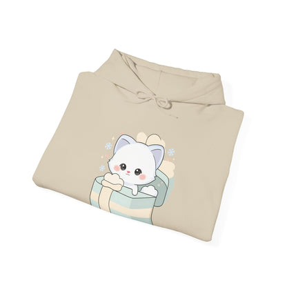Kawaii Arctic Fox Hoodie, Cute Gift Box Sweatshirt