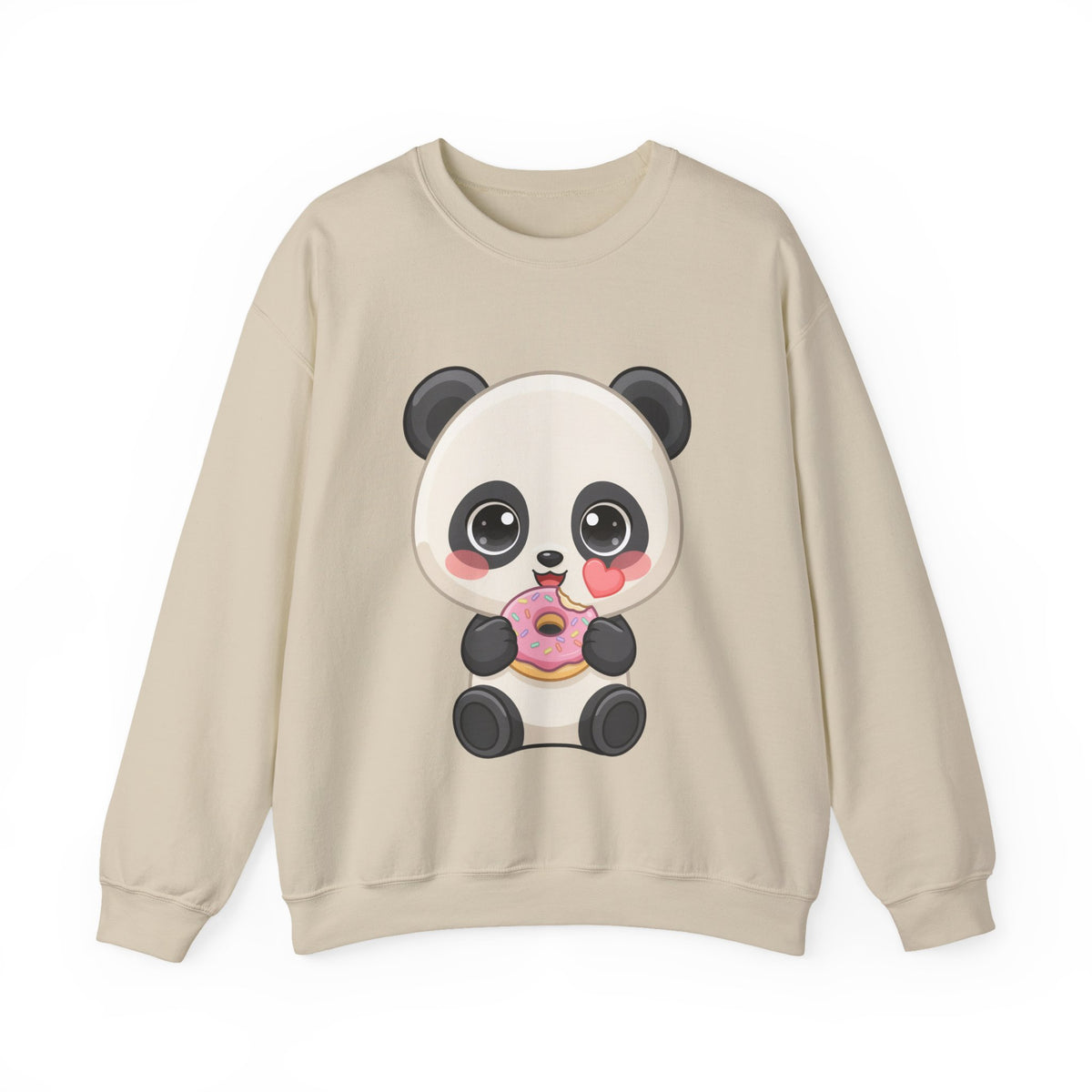 Kawaii Panda Donut Sweatshirt, Cute Chibi Crewneck