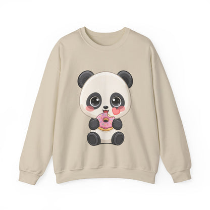 Kawaii Panda Donut Sweatshirt, Cute Chibi Crewneck