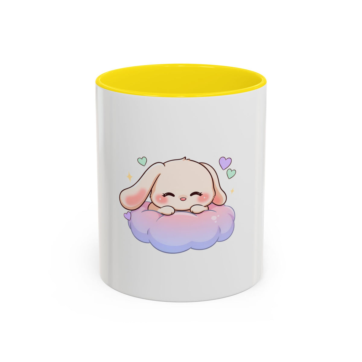 Kawaii Bunny Accent Coffee Mug, Dreamy Cute Animal Gift