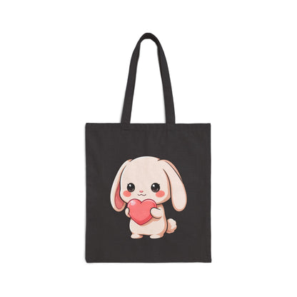 Kawaii Bunny Cotton Canvas Tote Bag for Bunny Lovers