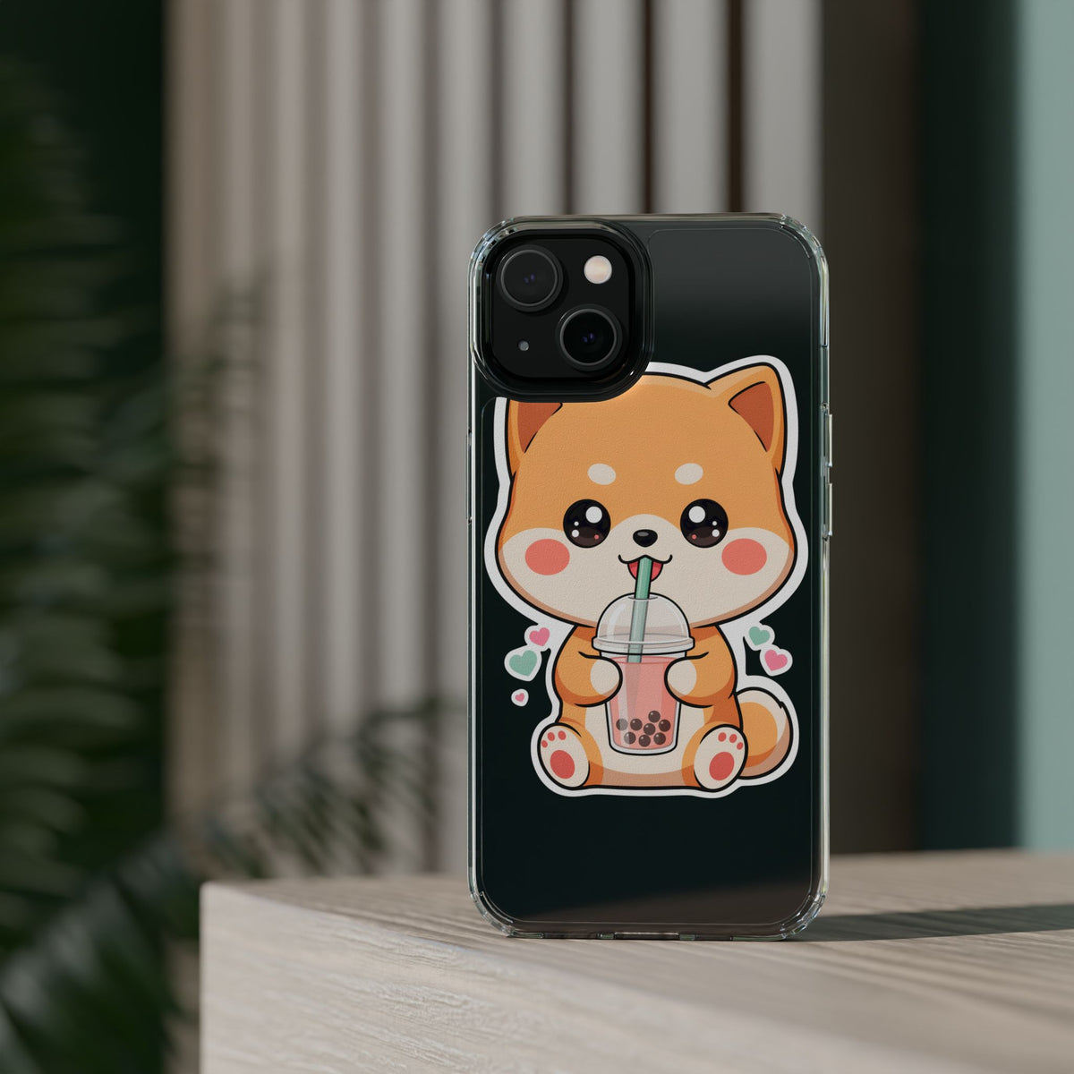 Kawaii Shiba Inu Phone Case for Bubble Tea Lovers