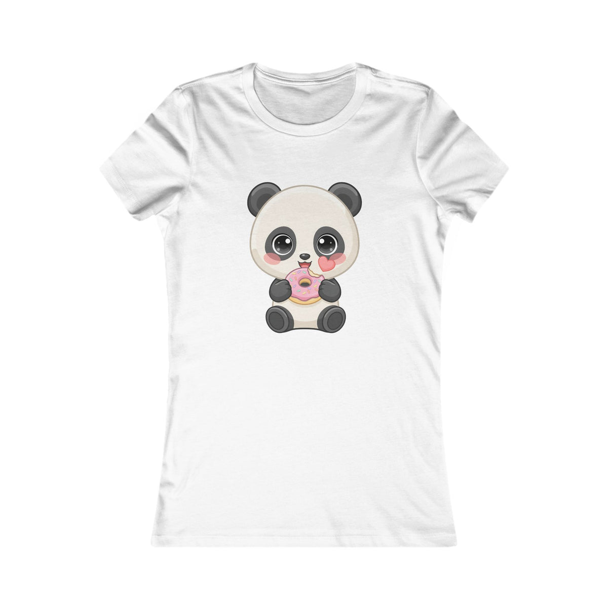 Kawaii Panda Donut Women's Tee for Cute Animal Fans
