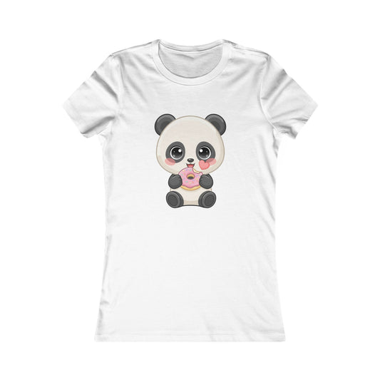 Kawaii Panda Donut Women's Tee for Cute Animal Fans