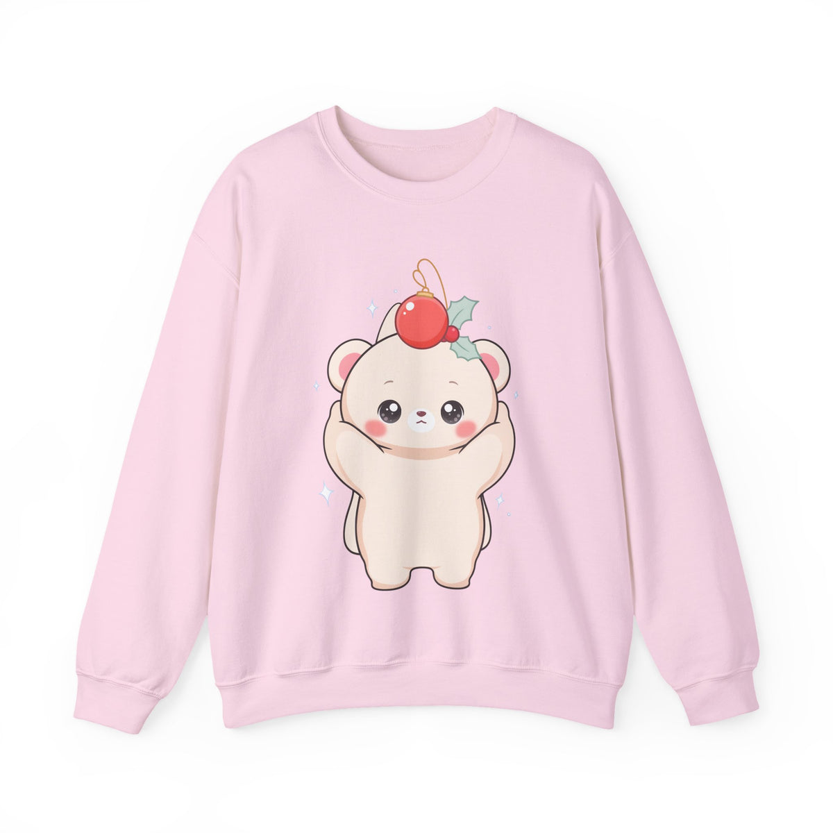 Kawaii Polar Bear Christmas Sweatshirt, Cute Holiday Crewneck
