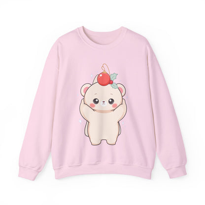 Kawaii Polar Bear Christmas Sweatshirt, Cute Holiday Crewneck